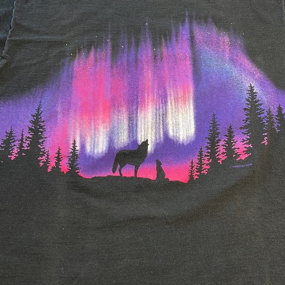 Vintage Habitat T-shirt Howling Wild Pink Purple Night Sky Large Shirt L 90s - Picture 2 of 11